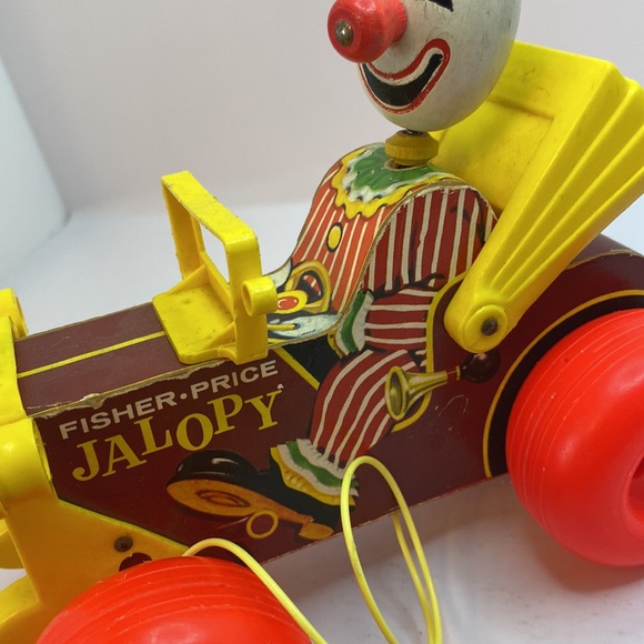 Vintage Fisher Price Jalopy Pull Toy Clown Car 1960’s - Picture 11 of 12